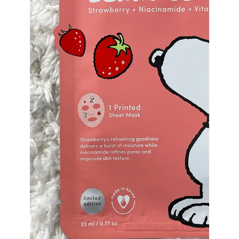 Peanuts x CelaVi Berry Glow Sheet Masks Snoopy Limited Edition NEW 5 Face Masks